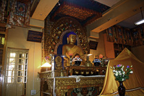 [ photo: 190-048 Shakyamuni Buddha in Tsuglagkhang Temple, Dalai Lama's Complex, McLeod Ganj, Himachal Pradesh, India, February 2010 (img 190-048) ]