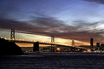 [ photo: 235-083 San Francisco Bay Bridge Winter Sunset ]