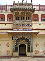 [ photo: Peacock Gate in Pitam Niwas Chowk Courtyard, City Palace, Jaipur, Rajasthan, India, February 2010 (img 204-093) ]
