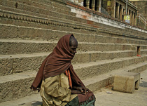 [ photo: Kashi, Tulsi Ghat, Man Meditating, Varanasi, Uttar Pradesh, India, February 2010  (img 195-004) ]
