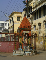 [ photo: Kashi, Shrine Outside Kushmanda Durga Temple, Varanasi, Uttar Pradesh, India, February 2010 (img 197-058) ]