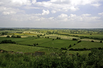 [ photo: Somerset Levels from a hill, Glastonbury,  Somerset, England UK, June 2006 (img 113-064) ]