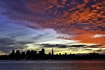 Photo: SF Skyline Sunset, after digital processing