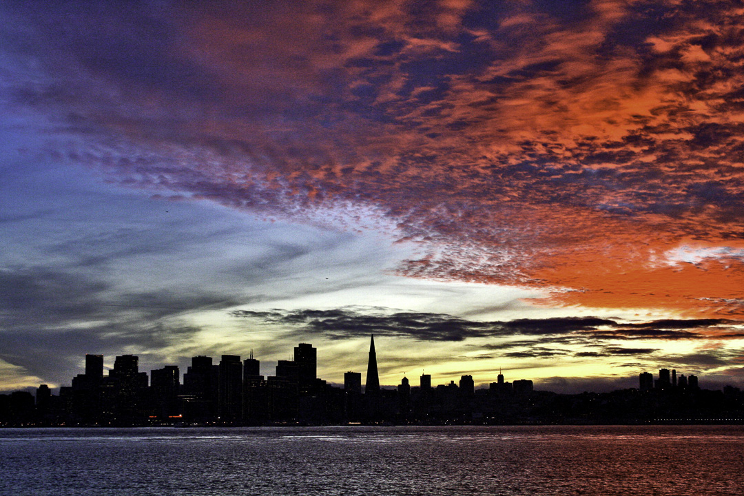 Photo: SF Skyline Sunset, after digital processing